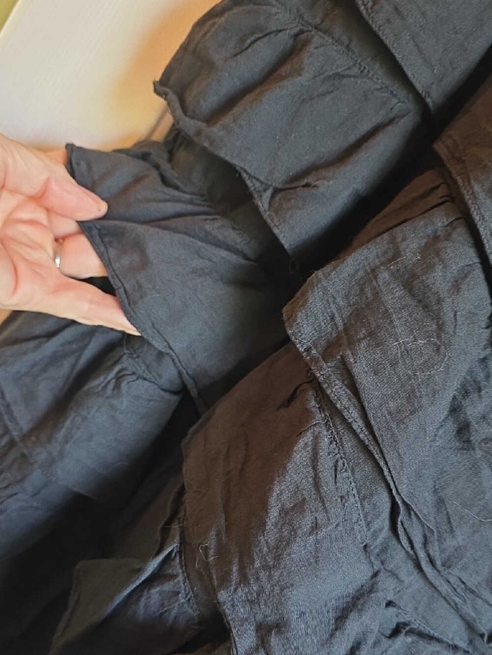 Magnolia Pearl Black Tiered Ruffle Capris - Picture 8 of 9